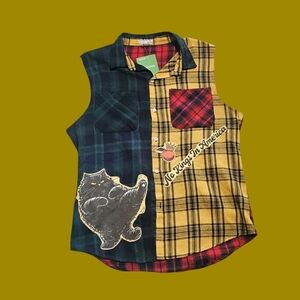 Reworked "No Kings" Sleeveless Button-down